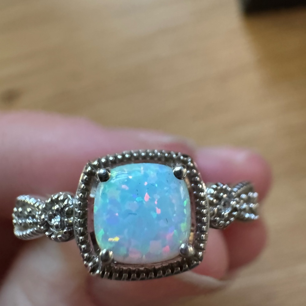 Zales Silver Opal Earring Set - Picture 3 of 7